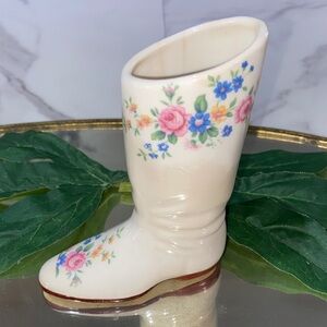 Vintage Small Floral Boot-Shaped Vase